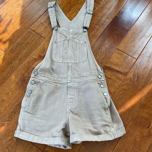 Old Navy Light Tan Denim Overall Shorts